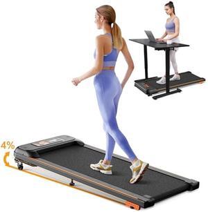 Walking Pad with Incline, Under Desk Treadmill, Portable Treadmills for Home/Office, 2.5HP Walking Jogging Running Machine with LED Display, Remote Control/App Control