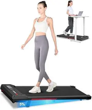 Walking Pad, 5MPH Under Desk Treadmill for Home Office, Quiet<45dB, Portable Mini Small Walking Pad with Remote Control, LCD Display, 300 LB Capacity