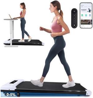 Walking Pad Treadmill with 5% Incline Under Desk Treadmill, Portable Mini Walking Treadmills for Home/Office, Installation Free Works W/FITSHOW Apps & Remote Control, 2.5 HP, 300LB Capacity