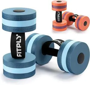 Aquatic Pool Dumbbells for Exercise - EVA Foam Pool Weights, 2PCS Lightweight Dumbbells, Swim Weights and Water Aerobics Equipment