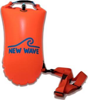 New Wave Swim Buoy for Open Water Swimmers and Triathletes - Light and Visible Float for Safe Training and Racing - Nylon TPU