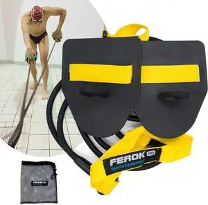 Swimming Resistance Band Set with Paddles  The Ultimate Swim Training Equipment for Dryland Workout - Resistance Bands & Cords for Swimming - Including Exercise - Light Yellow