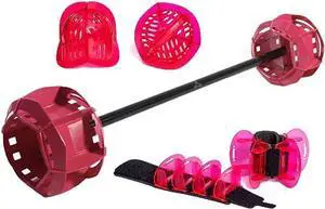 Hydrorevolution Ultimate Pool Exercise Bundle | Medium Resistance Water Weights | Water Exercise Equipment | Aqualogix Pink Bells, Fins & Aquastrength Barbell | Quick Start Guide