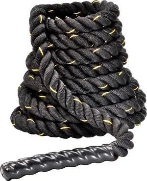 Battle Rope 1.5Inch 2 Inch Diameter Poly Dacron 30 FT, 40 FT, 50 FT Length, Heavy Ropes for Home Gym and Workout