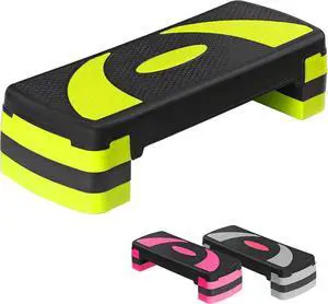 31 Inch Adjustable Workout Aerobic Step, Exercise Platform Trainer w 4 Adjustable Risers for Home Gym Fitness Workout,Lightweight