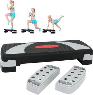 HomGarden 31" Adjustable Workout Aerobic Stepper in Fitness & Exercise Step Platform Trainer Stepper w/Risers Adjust 4"-6''-8''