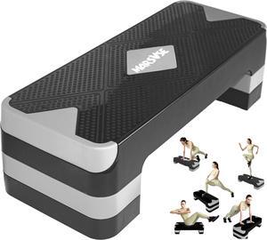 Exercise Step, 26.5-Inch Pedals with 4-Inch and 6-Inch and 8-Inch Height Adjustable Lifters, Women's Home Gym Aerobics Equipment, Adjustable Aerobics Pedals, Stepped Platforms for Workouts