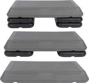 28.5'' Exercise Step Platform Aerobic Stepper Workout Step Up Box for Home Gym, Circuit Size Steppers Bench, 4 Stackable Risers, 3 Levels 4"-6"-8" Height Adjustable Fitness Stair