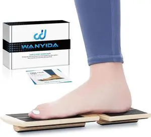 Ankle Foot Strengthener Exerciser for Sprained. Single Leg Balance Board, Posture Corrector, Foot Stretcher for Plantar Fasciitis Relief. Patent Pending