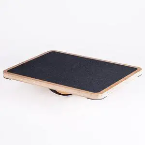 StrongTek Professional Wooden Balance Board, Rocker Board, Wood Standing Desk Accessory, Balancing Board for Under Desk, Anti Slip Roller, Core Strength, Stability, Office Wobble Boards