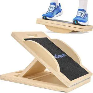 slant Board Turns Into balance board - Premium Calf Stretcher and Wobble Board for Effective Calf Stretching and Squats