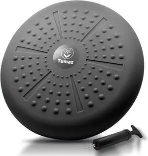 Tumaz Wobble Cushion - Wiggle Seat to Improve Sitting Posture & Stay Focused for Sensory Kids, Balance Disc to Relief Back Pain & Core Strength & Flexible Seating [Extra Thick, Pump Included]