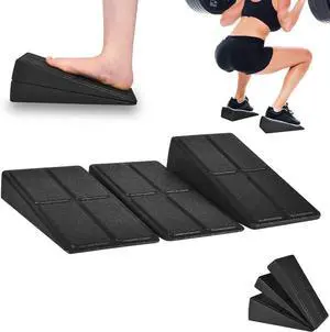 Slant Board Squat Wedge for Calf Stretching3 Pcs 12" x 6.3" Foot Stretcher Balance Board for Plantar Fasciitis, Adjustable Foam Slant Board Wedge Great for Exercises