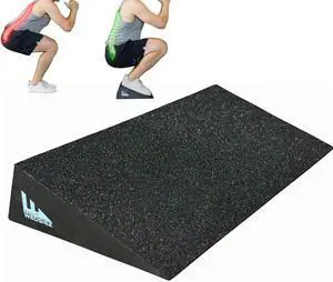 SquatWedgiez 20 Degree Slant Board for Knees Over Toes Training, Heel Elevated Squats,1000 Pound Weight Capacity, Anti-Slip Squat Wedge for ATG Split Squats, & Calf Stretching
