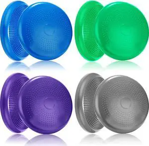 Jerify 4 Pcs Wiggle Seat Flexible Inflated Wobble Cushion Stability Balance Pad Balance Disc Sensory Seat for Men Women Fitness Physical Exercise Improving Posture Home Office