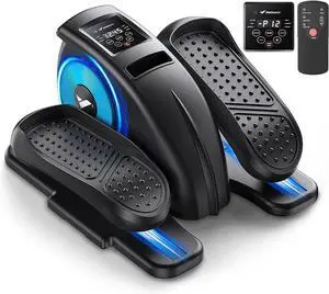 MERACH Under Desk Elliptical Machine, Ellipse Leg Exerciser As Seen On TV for Seniors Adults Fully Assembled, Elliptical Exercise Machine Portable&Quiet Electric Pedal with Remote Control&12 Auto mode