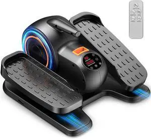 Under Desk Elliptical Machine, Electric Ellipse Leg Exerciser as Seen on TV for Seniors with Remote Control & 10 Leve Speeds, Fully Assembled, Quiet & Portable Seated Pedal Exerciser for Home Office