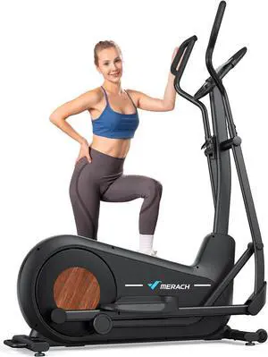 MERACH Elliptical Machine, Elliptical Exercise Machine for Home with Hyper-Quiet Magnetic Drive System, Elliptical Training Machines with18.5IN Stride, Automatic Resistance, 400lbs Capacity