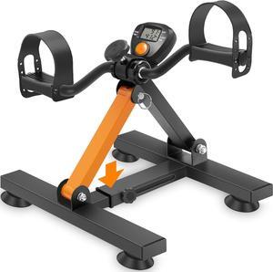 Under Desk Exercise Bike, Pedal Exerciser with Adjustable Heights, Foldable Cycle Bike for Office, Stable Suction Cups Peddler Exerciser for Seniors, Fitness Exerciser for Arm & Leg Workout