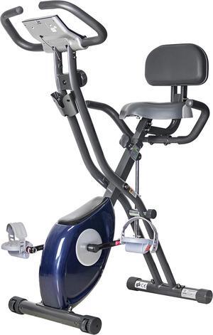 leikefitness LEIKE X Bike Ultra-Quiet Folding Exercise Bike, Magnetic Upright Bicycle with Heart Rate,LCD Monitor and easy to assemble
