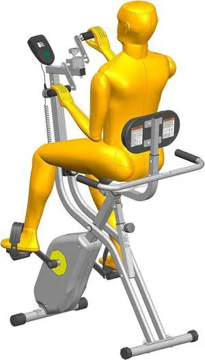 Folding Exercise Bike Hand and Arms and feet Trainer Equipment for Home Workout Stationary Magnetic Foldable Upright Indoor Cycling Bicycle X-Bike with Adjustable Resistance for Seniors