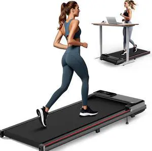 Incline Walking Pad Treadmill, 300+lb Capacity Weight Under Desk Treadmills for Small Space, Home, Office, Compact Treadmill Work for Smart APP