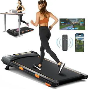 Walking Pad Treadmill with Incline, Under Desk Treadmill for Home Office, Portable Treadmill 2.5HP, 300 lbs Capacity, APP/Remote Control, LED Displays, Manual Incline(M)
