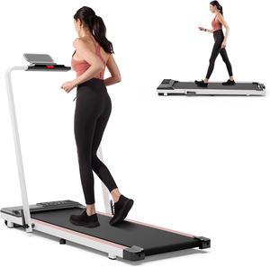 DeerRun 3 in 1 Walking Pad Treadmill, 300 Weight Capacity Foldable Treadmill, 3.0HP Low Noise Under Desk Treadmills for Home Office with Remote & APP