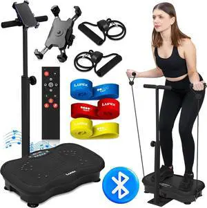 Lunix LX18 Whole Body Vibration Plate with Handles & Magnetic Acupoints, Power Plate Vibration Platform, Vibration Plate for Lymphatic Drainage, Vibrating Exercise Machine, with Phone Holder