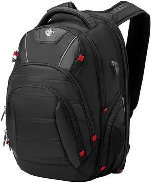 Swissdigital Design Men's Laptop Backpack for College and Business Travel with Integrated USB Charging Port and RFID Protection Fits Laptops up to 15.6 inch (J14-BR)