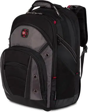 Wenger Synergy Laptop Backpack, Fits 16 Inch Laptop, Men's and Women's Laptop Bag, Black/Grey