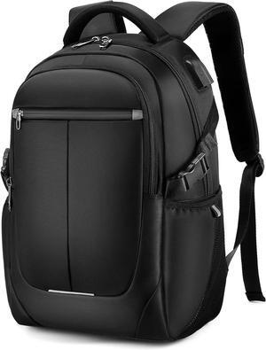 Travel Laptop Backpack for Men, Water Resistant Backpack Airline Approved Business Work Bag with USB Charging Port Fits 15.6 Inch Computer, Black