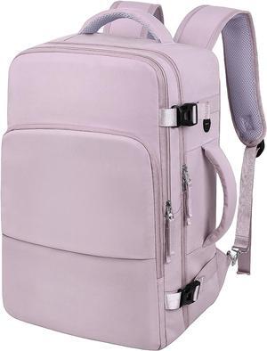 Hanples Large Travel Laptop Backpack for Men Women, Light Purple, 16 Inch Laptop Compartment