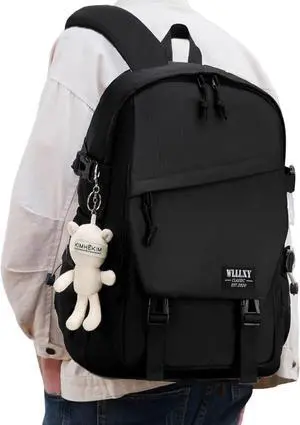 Caoroky knight College School Bag for Men Women Laptop Backpack 15.6 Inch Anti Theft Travel Daypack Large Elementary Middle High Bookbags for Teens Girls Boys Students-Large,black