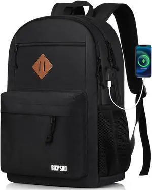 Backpack for Women Men, School Backpack for Girls Boys Teens, Middle College School Backpack, Lightweight Backpack with USB Charger Port, 15.6 Inch Laptop Bookbag, Mochilas Para Hombres/Mujer Black Backpack for Women Men, School Backpack for Girls Boys Teens, Middle College School Backpack, Lightweight Backpack with USB Charger Port, 15.6 Inch Laptop Bookbag, Mochilas Para Hombres/Mujer Black