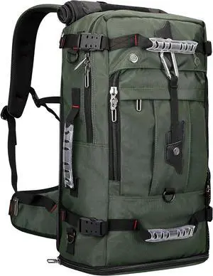 WITZMAN Travel Backpack for Men Convertible Duffle Luggage Bag fit 17 Inch Laptop Carry On Bags for Airplane (B681 Army Green)