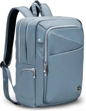 Swissdigital Design Laptop Backpack For Women, College Bookbags With USB Charging Port, Large Capacity Computer Backpacks For Work Business Blue (KATY ROSE SD1006F-13) One Nation One World