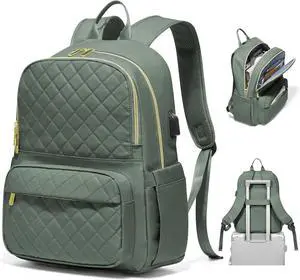 Laptop Backpack for Women Mens,Waterproof Work Business Bags College Backpack Laptop Computer Bag Travel Backpack Purse for College, Business,Travel Fits 15.6 Inch Laptop Dark Green