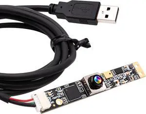 ELP 16MP Autofocus USB Camera with Microphone for Computer Mini UVC USB2.0 Lightburn Camera Micro USB Security PC Camera Module Laser Engraver Webcam Board (100degree No Distortion Lens)