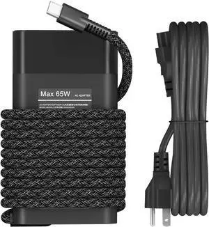 New Slim 65W USB C Laptop Charger for HP Spectre X360,Envy X360,Chromebook,Elite X2,EliteBook X360,HP Spectre/EliteBook/Envy/ZBook/Chromebook Type C AC Adapter Travel Power Cord
