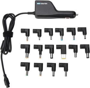 12V 24V Input Laptop Car Charger 16V 18.5V 19V 19.5V 20V DC Power Adapter 90W with 18W QC3.0 USB & 16 Tips 108W Universal for HP Dell IBM Lenovo Acer ASUS Compaq Samsung Sony and More