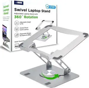Swivel Laptop Stand for Desk Adjustable Computer iPad Stand for Desk w/ 360 Rotation Portable Laptop Holder for Home Office Ergonomic Supplies