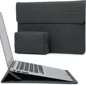HYZUO 15 Inch Laptop Sleeve Case with Stand Feature Compatible with MacBook Air 15.3/15 M3/M2 Chip 2024-2023, 15-inch Surface Laptop 7/6/5/4/3, MacBook Pro 15 A1990 A1707 2019-2016, Space Gray