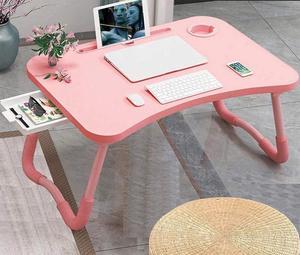 Foldable Bed Table for Laptop, Laptop Desk Table Stand, Laptop Bed Tray Table with Storage Drawer, Notebook Stand Lap Desk for Writing Reading Eating, Portable Laptop Table for Bed Sofa Floor