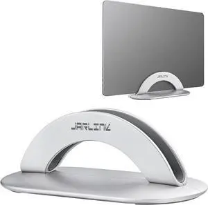 JARLINK Aluminum Body Vertical Laptop Stand, Adjustable Desktop Stand Holder, Space Saving Laptop Holder Fits All MacBook/iPad/Surface/Samsung/HP/Dell/Lenovo/Chromebook/Gaming Laptops (Silver)