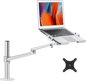 Viozon Laptop/Notebook/Projector Mount Stand,Height Adjustable Single Arm Mount Support 12-17 inch Laptop/Notebook/Tablet, Free Removable VESA 75X75 and 100X100 for Monitor 17-32 inch (Silver)