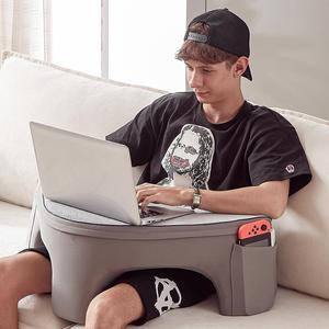 Lap Laptop Desk, Reading Pillow for Couch, Heart Shaped Gaming Pillow for Lap, Lap Desk Pillow for Couch, Memory Foam Lap Cushy Desk for Gaming, Working, Crocheting(Grey), Medium