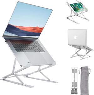 Laptop Stand for DeskStable MacBook Pro StandErgonomic Aluminum Computer Riser for 12 13 15 16 17 inch Computer Cooling Stand for Mac MacBook Pro Air,HP, Dell, More PC Notebook (Light Silver)