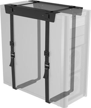 1home Economical CPU Holder Under-Desk PC Holder Desktop Computer Holder Computer Case Carrier Steel Adjustable Straps Computer Tower Mount Bracket