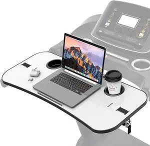 Treadmill Desk Attachment 36 Inches Tread Tray Workstation, Laptop Stand Holder for Notebooks, Tablets, Phone,Cup,Ergonomic Platform with Cooling Holes & Edge Protector
